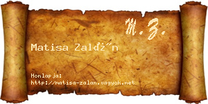 Matisa Zalán névjegykártya